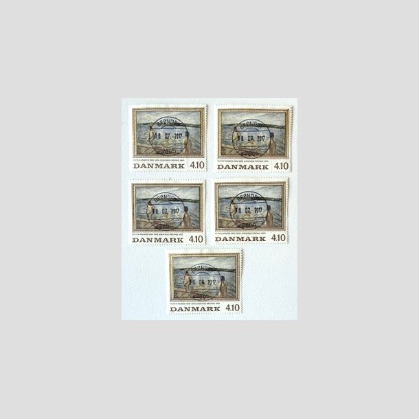 FRIM�RKER DANMARK | 1988 - AFA 921 - Peter Hansen - 4,10 Kr. flerfarvet x 5 stk. - Lux Stemplet