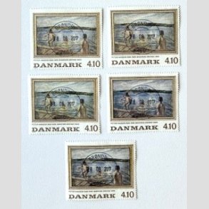 FRIM�RKER DANMARK | 1988 - AFA 921 - Peter Hansen - 4,10 Kr. flerfarvet x 5 stk. - Lux Stemplet