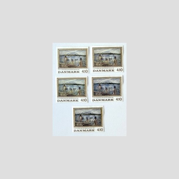 FRIM�RKER DANMARK | 1988 - AFA 921 - Peter Hansen - 4,10 Kr. flerfarvet x 5 stk. - Lux Stemplet