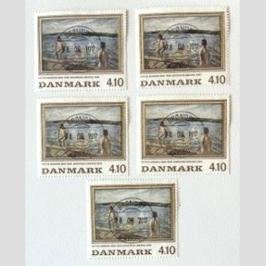 FRIM�RKER DANMARK | 1988 - AFA 921 - Peter Hansen - 4,10 Kr. flerfarvet x 5 stk. - Lux Stemplet