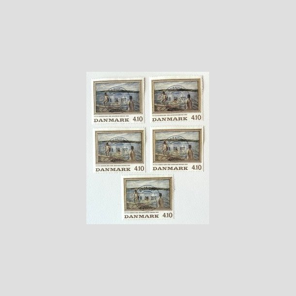 FRIM�RKER DANMARK | 1988 - AFA 921 - Peter Hansen - 4,10 Kr. flerfarvet x 5 stk. - Lux Stemplet