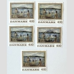 FRIM�RKER DANMARK | 1988 - AFA 921 - Peter Hansen - 4,10 Kr. flerfarvet x 5 stk. - Lux Stemplet