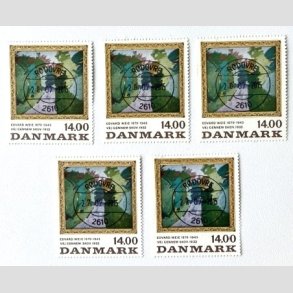FRIM�RKER DANMARK | 1991 - AFA 1006 - Edvard Weie - 14,00 Kr. x 5 stk. - Lux stemplet