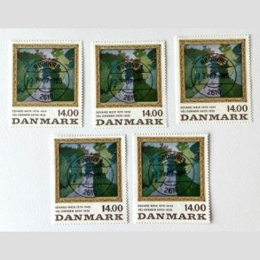 FRIM�RKER DANMARK | 1991 - AFA 1006 - Edvard Weie - 14,00 Kr. x 5 stk. - Lux stemplet