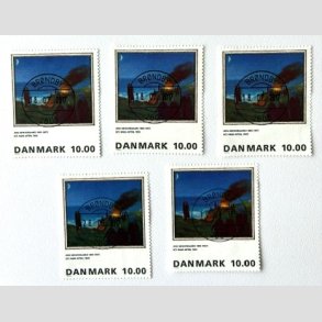 FRIM�RKER DANMARK | 1995 - AFA 1099 - Maleriserie 8. - 10,00 kr. x 5 stk. Jens S�ndergaard - Lux stemplet