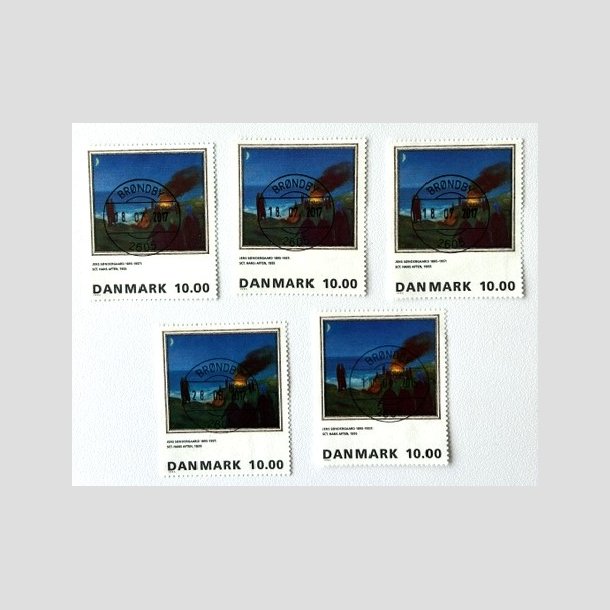 FRIM�RKER DANMARK | 1995 - AFA 1099 - Maleriserie 8. - 10,00 kr. x 5 stk. Jens S�ndergaard - Lux stemplet
