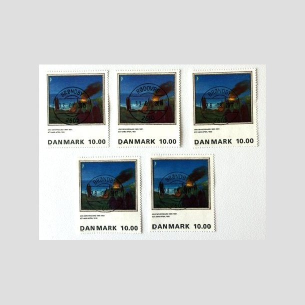 FRIM�RKER DANMARK | 1995 - AFA 1099 - Maleriserie 8. - 10,00 kr. x 5 stk. Jens S�ndergaard - Lux stemplet