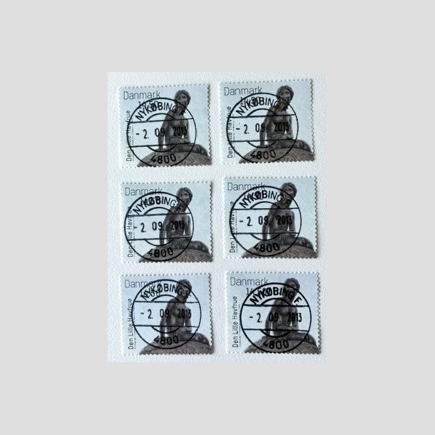 FRIM�RKER DANMARK | 2013 - AFA 1743 - Den lille Havfrue 100 �r. - 14,50 Kr.  x 6 stk.- Lux Stemplet 