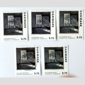 FRIM�RKER DANMARK | 1997 - AFA 1158 - Vilh. Hammersh�j - 5 stk. x 9,75 Kr. - Lux stemplet 