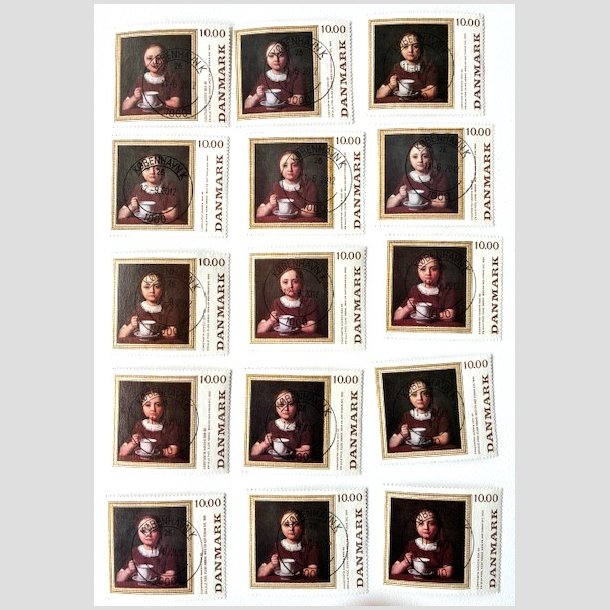 FRIM�RKER DANMARK | 1989 - AFA 950 - Maleriserie 3 - 10,00 Kr. x 15 stk. - Lux Stemplet