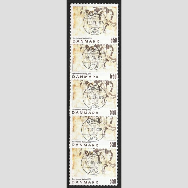 FRIM�RKER DANMARK | 2003 - AFA 1361 - Frim�rkekunst 6. - 5,50 Kr. x 5 stk. - Lux Stemplet