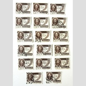 FRIM�RKER DANMARK | 1988 - AFA 905 - Naturforskeren Ole Worm  - 7,10 Kr. brun x 17 stk. - Stemplet