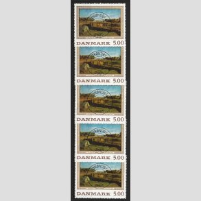 FRIM�RKER DANMARK | 1992 - AFA 1032 - Maleriserie 5. - 5,00 Kr. J. Th. Lundbye x 5 stk. - Lux Stemplet