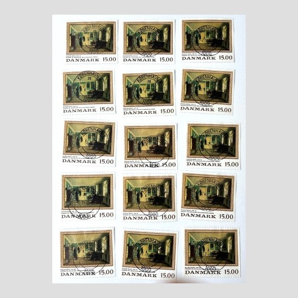FRIM�RKER DANMARK | 1994 - AFA 1082 - Maleriserie 7 - 15,00 Kr. x 15 stk. - Lux Stemplet 