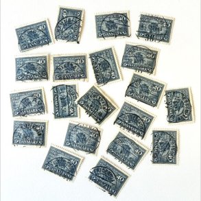 FRIM�RKER DANMARK | 1941 - AFA 272 - Vitus Bering 40 �re bl� x 20 stk. - Pragt/Lux Stemplet