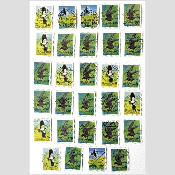 FRIM�RKER DANMARK | 1986 - AFA 864+67 - Danske fugle - 2,80 Kr. flerfarvet x 29 stk. - Flot Stemplet
