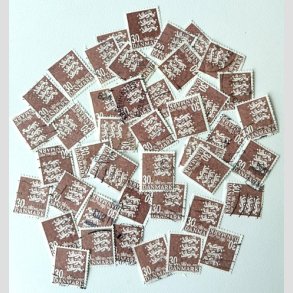 FRIM�RKER DANMARK | 2010 - AFA 1612E - Lille Rigsv�ben - 30,00 Kr. brunr�d x ca. 45 stk. - Stemplet