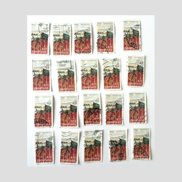 FRIM�RKER DANMARK | 1992 - AFA 1022 - Natur, Milj� og udvikling - 8,75 Kr. x 20 stk. - Stemplet
