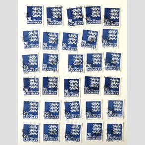 FRIM�RKER DANMARK | 1986 - AFA 848 - Lille Rigsv�ben - 20,00 kr. bl� x 30 stk. - Flot hj�rnestemplet