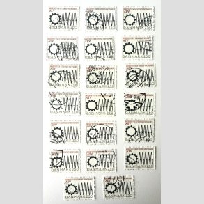 FRIM�RKER DANMARK | 1987 - AFA 884 - Akademiet for Teknisk Videnskab - 2,50 Kr. sort/r�d x 20 stk - P�nt Stemplet