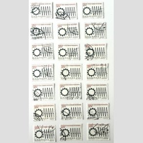 FRIM�RKER DANMARK | 1987 - AFA 884 - Akademiet for Teknisk Videnskab - 2,50 Kr. sort/r�d x 21 stk - P�nt Stemplet