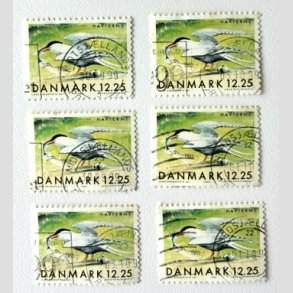 FRIM�RKER DANMARK | 1999 - AFA 1225 - Danske tr�kfugle - 6 x 12,25 Kr. Havterne - Stemplet 