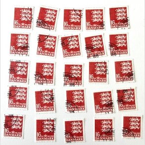 FRIM�RKER DANMARK | 1983 - AFA 777 - Rigsv�ben 16 Kr. matr�d x 25 stk. - Flot hj�rnestemplet