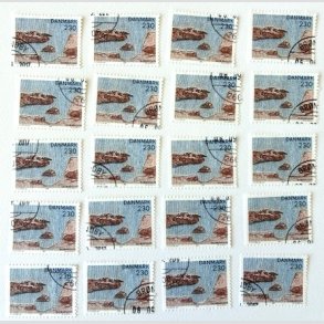 FRIM�RKER DANMARK | 1981 - AFA 734 - Sj�lland og �re - 230 �re x 20 stk. - Flot hj�rnestemplet