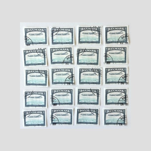 FRIM�RKER DANMARK | 1981 - AFA 740 - Flyvning - 2,30 Kr. x 20 stk. - Flot hj�rnestemplet