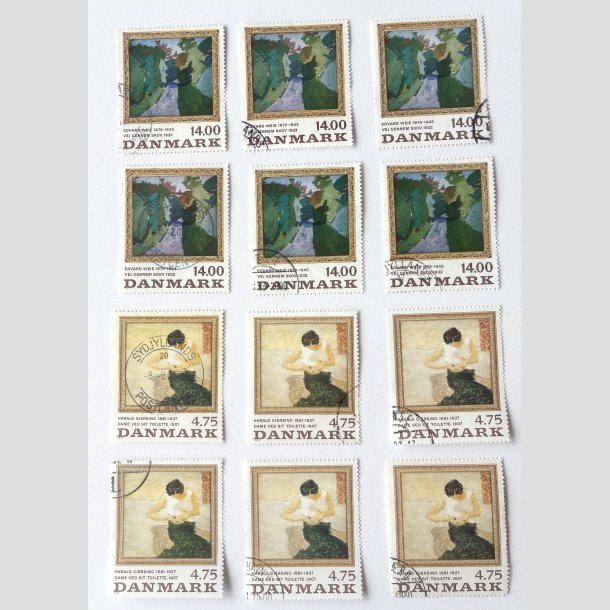 FRIM�RKER DANMARK | 1991 - AFA 1005-06 - Edvard Weie - i s�t x 6 stk. - Stemplet