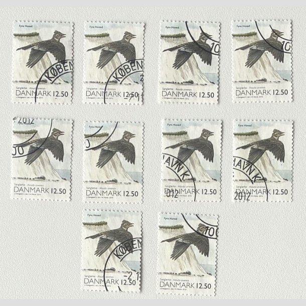 FRIM�RKER DANMARK | 2010 - AFA 1602E - Danmarks natur - 12,50 Kr. x 10 stk. - Flot Stemplet