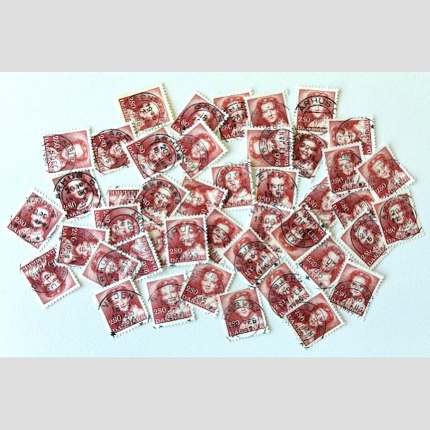 FRIM�RKER DANMARK | 1985 - AFA 820 - Dronning Margrethe - 2,80 Kr. r�d x ca. 50 stk. - Pragt/Lux Stemplet