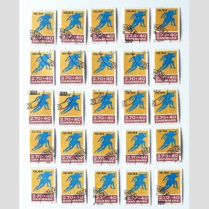 FRIM�RKER DANMARK | 1984 - AFA 798 - Olympiske Lege 1984 - 2,70 Kr. + 40 �re gul/r�d/bl� x 25 stk. - P�nt hj�rnestemplet