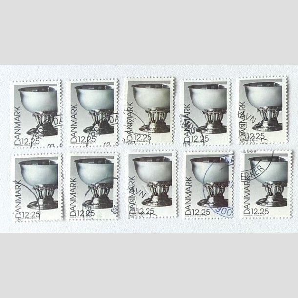 FRIM�RKER DANMARK | 1997 - AFA 1163 - Dansk design - 10 x 12,25 Kr. Georg Jensen s�lvsk�l - Stemplet