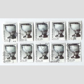 FRIM�RKER DANMARK | 1997 - AFA 1163 - Dansk design - 10 x 12,25 Kr. Georg Jensen s�lvsk�l - Stemplet