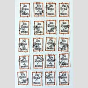 FRIM�RKER DANMARK | 1983 - AFA 781 - Danske Lov 300 �r. - 5,00 Kr. x 20 stk. - Flot hj�rnestemplet