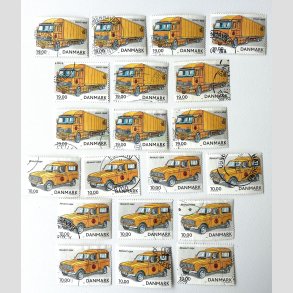 FRIM�RKER DANMARK | 2002 - AFA 1324+23 - Postk�ret�jer - 10 x 19,00 kr. + 10 x 10 kr. - Stemplet