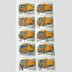 FRIM�RKER DANMARK | 2002 - AFA 1324 - Postk�ret�jer - 10 x 19,00 Kr. Volvo FH12 - Stemplet