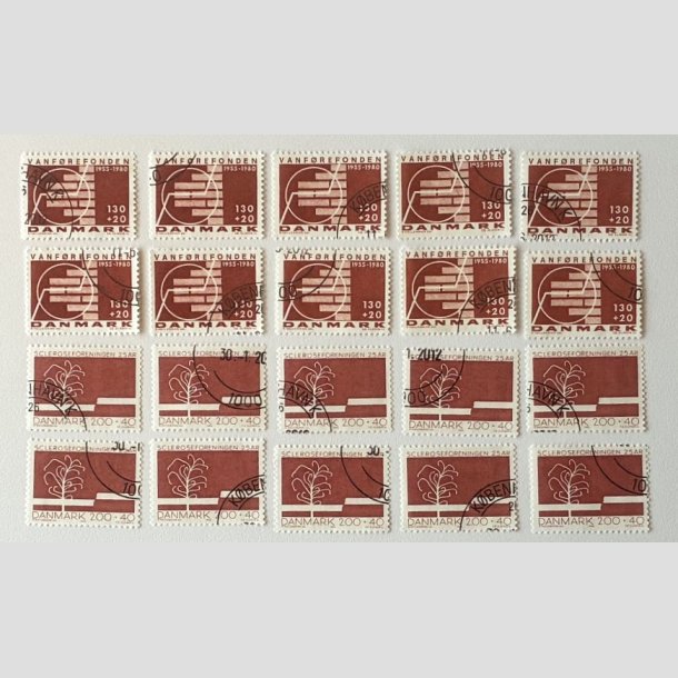 FRIM�RKER DANMARK | 1980-82 - AFA 694+746 - 10 stk. af hver - P�nt Stemplet