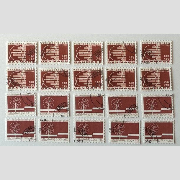 FRIM�RKER DANMARK | 1980-82 - AFA 694+746 - 10 stk. af hver - P�nt Stemplet