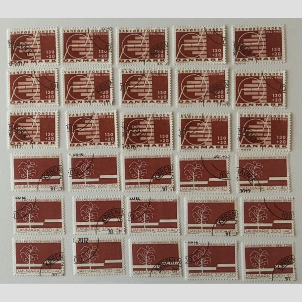 FRIM�RKER DANMARK | 1980-82 - AFA 694+746 - 15 stk. af hver - P�nt Stemplet
