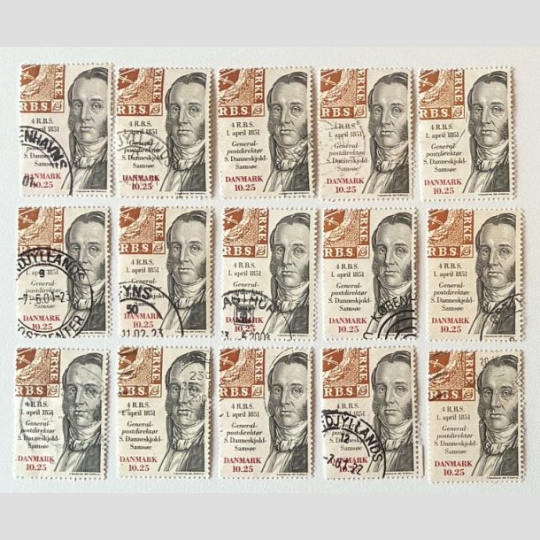 FRIM�RKER DANMARK | 2001 - AFA 1279 - Frim�rket 150 �r - 15 x 10,25 Kr. - Stemplet
