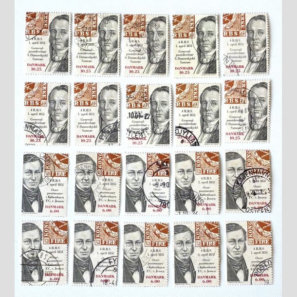 FRIM�RKER DANMARK | 2001 - AFA 1279+78 - Frim�rket 150 �r - 10 x 10,25 Kr. + 10 x 6,50 kr. - Stemplet