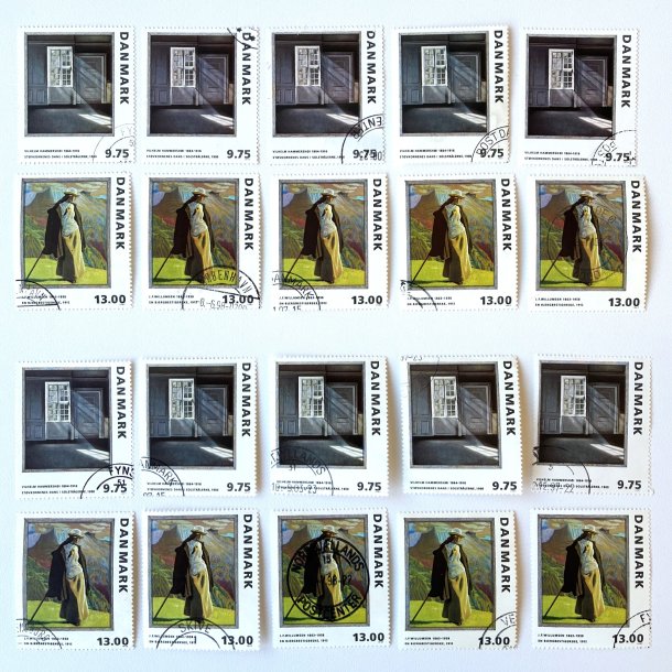 FRIM�RKER DANMARK | 1997 - AFA 1158+59 - 10 x 9,75 kr. + 10 x 13,00 kr. - Stemplet 