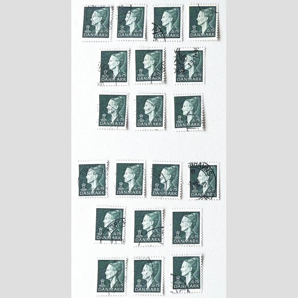 FRIM�RKER DANMARK | 1999 - AFA 1203 - Dronning Margrethe II - 6,75 Kr. gr�n x 20 stk. - Stemplet
