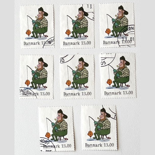 FRIM�RKER DANMARK | 2011 - AFA 1685 - Vintereventyr - 13,00 Kr. flerfarvet x 8 stk. - P�nt hj�rnestemplet
