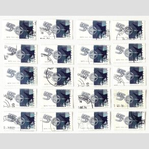 FRIM�RKER DANMARK | 1999 - AFA 1208 - NATO 50 �r. - 20 x 4,25 Kr. flerfarvet - Stemplet