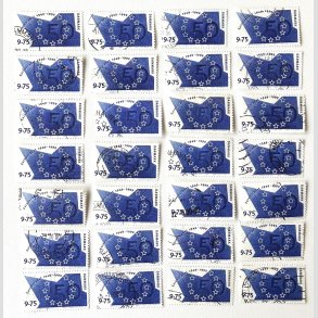 FRIM�RKER DANMARK | 1999 - AFA 1211 - Europar�det 50 �r - 9,75 Kr. bl� x 28 stk. - Stemplet