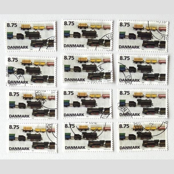 FRIM�RKER DANMARK | 1995 - AFA 1105 - Dansk leget�j - 8,75 Kr. flerfarvet x 12 stk. - P�nt stemplet