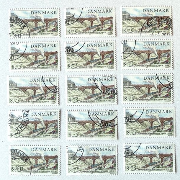 FRIM�RKER DANMARK | 1997 - AFA 1149 - K�benhavn-Roskilde - 8,75 Kr. flerfarvet x 15 stk. - P�nt stemplet